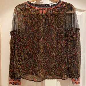 Zara Women's Sheer Floral Tunic